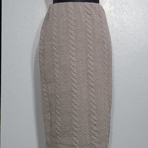 Long Cable Knit Grey Skirt